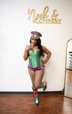 Mardi Gras NOLA Corset -Green
